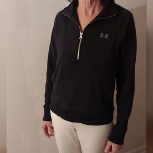 Cotton chic rose gold zipper Black Under Armour quarter zip sweatshirt sleek